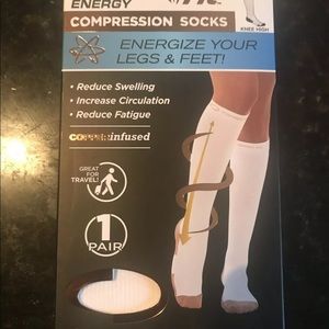 Miracle copper white compression support socks